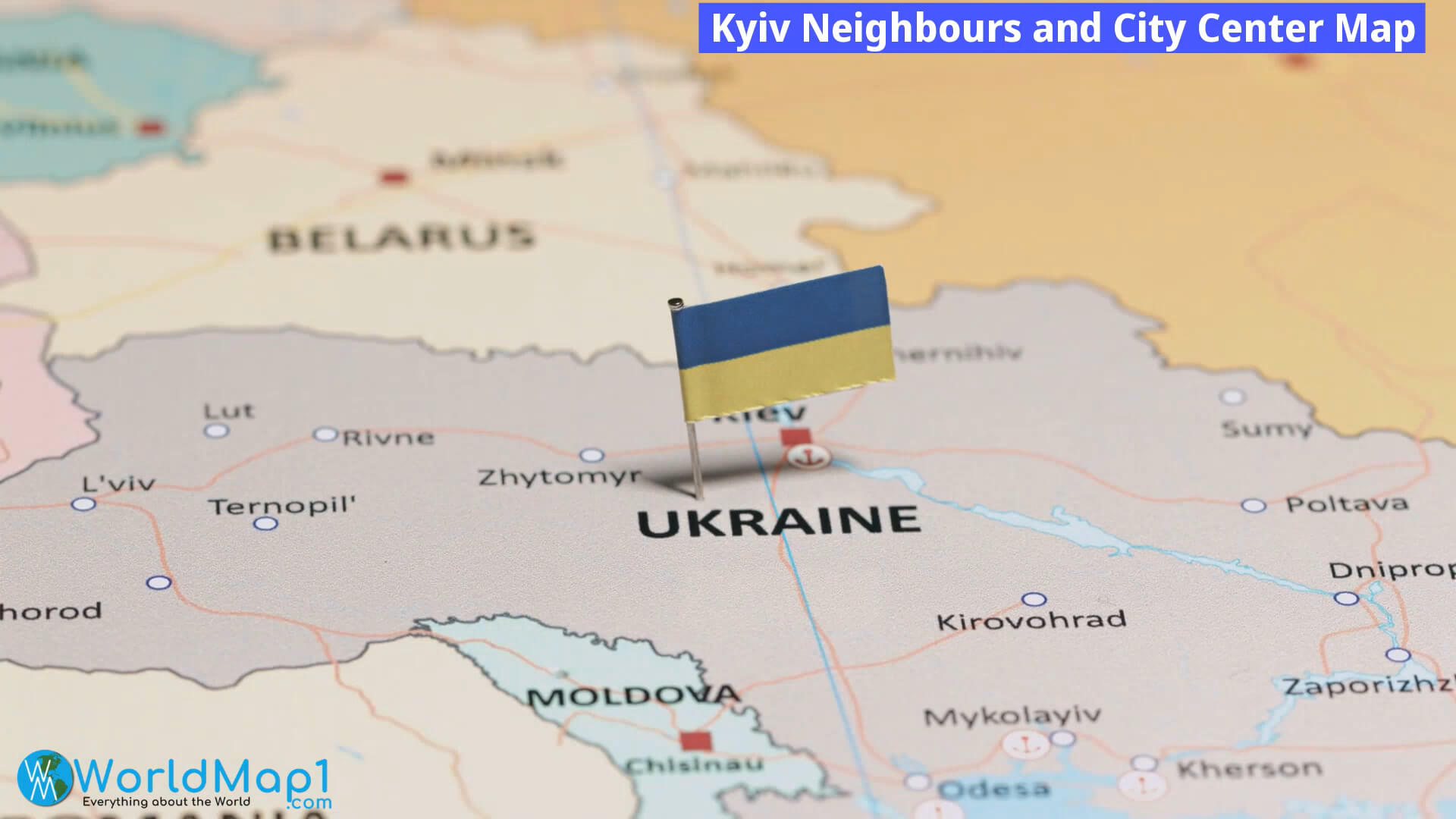 Kiev Komşuları ve Şehir Merkezi Haritası